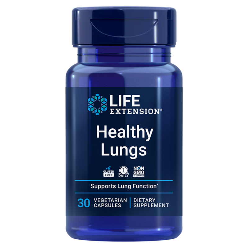 Life Extension Healthy Lungs, 30 cápsulas vegetarianas con cuatro nutrientes para apoyar los pulmones y una función respiratoria saludable